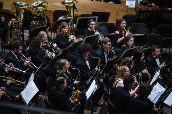 Carthage music degree concert band performers.